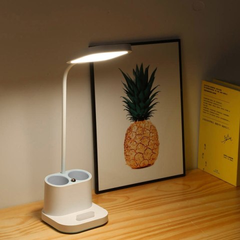 Lampka biurkowa, akumulator, led PLATINET 5W biała, przybornik na długopisy, ładowarka, PEN HOLDER PDL008