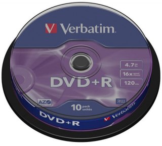 Płyta DVD+R VERBATIM CAKE(10) 4.7GB x16 Matt Silver 43498