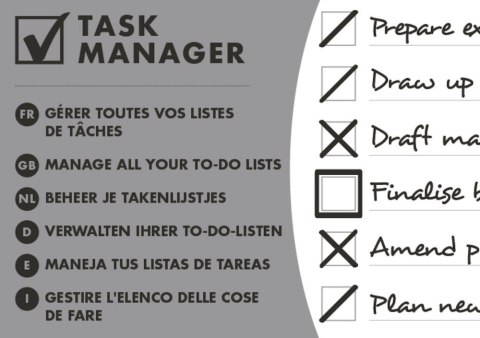 Blok notatnikowy OXFORD TASK MANAGER A5, 70kartek, spirala u góry, 400055727 (X) Blok notatnikowy OXFORD TASK MANAGER A5, 70kartek, spirala u góry, 400055727 (X)