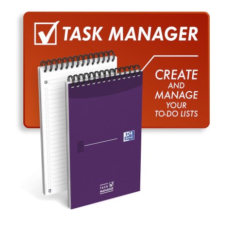 Blok notatnikowy OXFORD TASK MANAGER A5, 70kartek, spirala u góry, 400055727 (X) Blok notatnikowy OXFORD TASK MANAGER A5, 70kartek, spirala u góry, 400055727 (X)