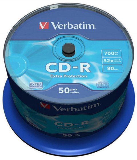 Płyta CD-R VERBATIM CAKE (50) Extra Protection 700MB x52 43351 Płyta CD-R VERBATIM CAKE (50) Extra Protection 700MB x52 43351
