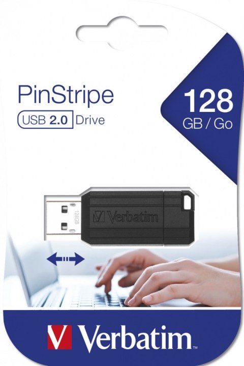 Pamięć Pendrive VERBATIM 128GB USB 2.0 czarny PINSTRIPE 49071