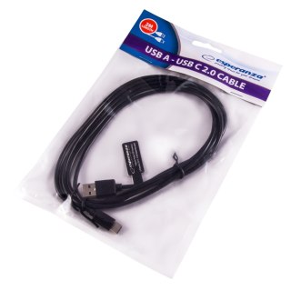 Kabel USB 2.0 TYP C 2m czarny