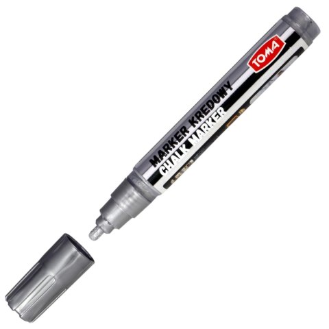 Marker kredowy, końcówka okrągła 4,5mm, 8g tuszu srebrny TO-292 Toma Marker kredowy, końcówka okrągła 4,5mm, 8g tuszu srebrny TO-292 Toma
