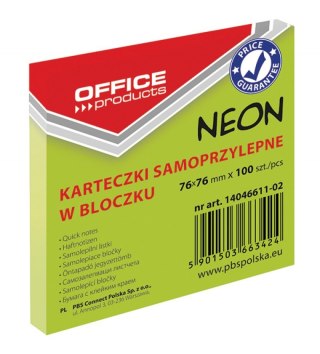 Bloczek samoprzylepny 76x76 100k NEON zielony 14046611-02