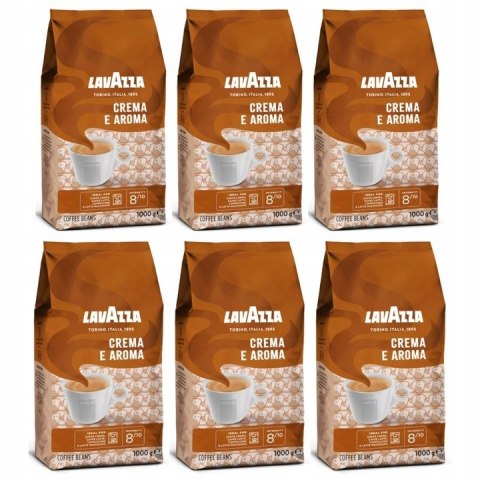 Kawa LAVAZZA CREMA e AROMA 1kg ziarnista (6szt.) Kawa LAVAZZA CREMA e AROMA 1kg ziarnista (6szt.)