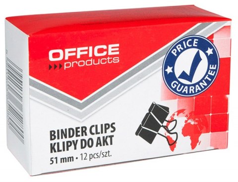 Klipy do dokumentów , 51mm, 12szt., czarne, typu OFFICE PRODUCTS 18095119-05 Klipy do dokumentów , 51mm, 12szt., czarne, typu OFFICE PRODUCTS 18095119-05