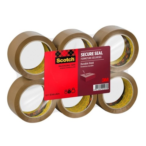 Taśma pakowa SCOTCH Secure Seal, 50mm, 66m, brązowa Taśma pakowa SCOTCH Secure Seal, 50mm, 66m, brązowa