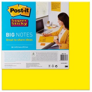 Bloczek samoprzylepny POST-IT_ Super Sticky Big Notes (BN11 -EU), 280x280mm,1x30 kart., żółty, 3M-70006850690