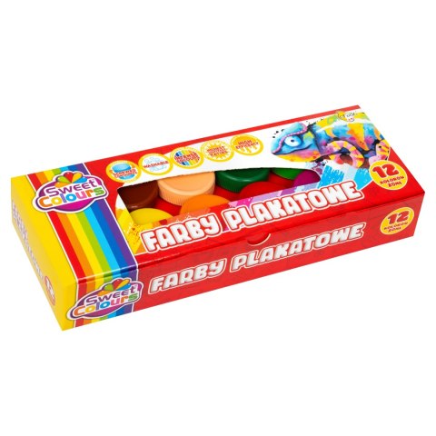 Farby plakatowe 12 kolorów 20ml, 00485 OTOCKI Farby plakatowe 12 kolorów 20ml, 00485 OTOCKI