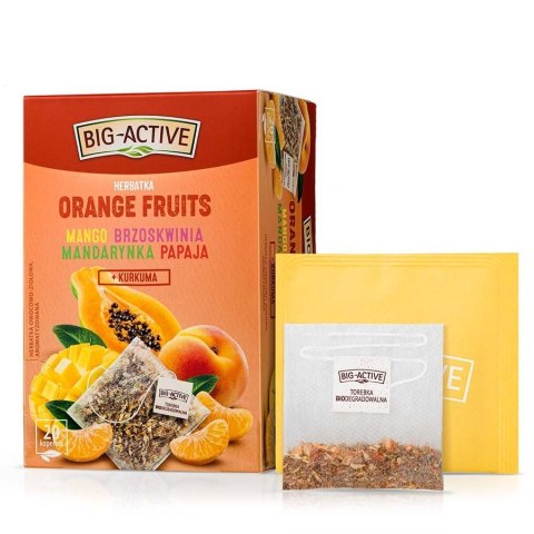 Herbata BIG-ACTIVE Orange Fruits 20x2g mango, brzoskwinia, mandarynka i papaja Herbata BIG-ACTIVE Orange Fruits 20x2g mango, brzoskwinia, mandarynka i papaja