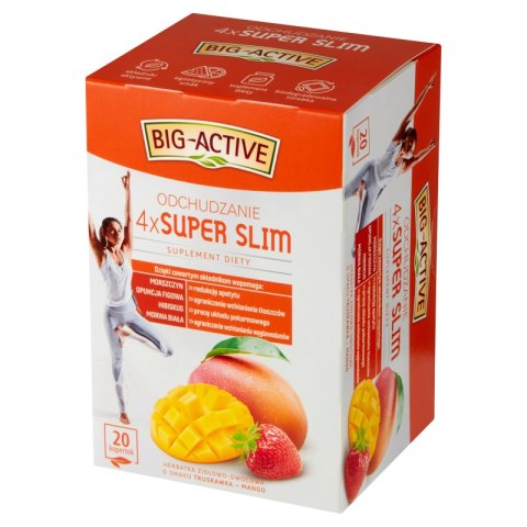 Herbata BIG-ACTIVE Suplement Diety 4x Super Slim 20x2g truskawka i mango Herbata BIG-ACTIVE Suplement Diety 4x Super Slim 20x2g truskawka i mango