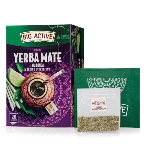 Herbata BIG-ACTIVE Yerba Mate 20x2g limonka i trawa cytrynowa Herbata BIG-ACTIVE Yerba Mate 20x2g limonka i trawa cytrynowa