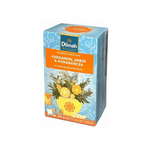 Herbata DILMAH kardamon, imbir i pomarańcza 20t ziołowo-owocowa Herbata DILMAH kardamon, imbir i pomarańcza 20t ziołowo-owocowa