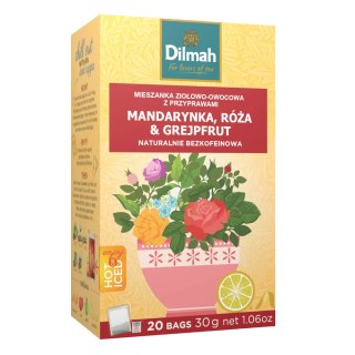 Herbata DILMAH mandarynka, róża i grejpfrut 20t ziołowo-owocowa