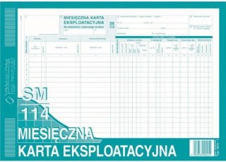 MKE Miesięczna Karta Eksploatacyjna A4 (SM/114) MICHALCZYK I PROKOP 803-1