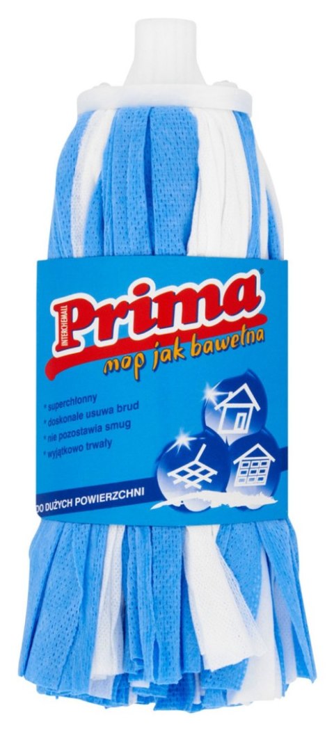 Mop paskowy PRIMA, do dużych powierzchni, niebiesko-biały Mop paskowy PRIMA, do dużych powierzchni, niebiesko-biały