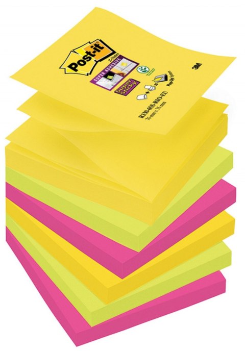 Nowy indeks blk0048011 Bloczek samoprzylepny POST-IT Super sticky Z-Notes (R330-6SS-RIO), 76x76mm, 6x90 kart., paleta Rio de Jan