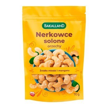 Orzechy nerkowca solone 70g BAKALLAND Orzechy nerkowca solone 70g BAKALLAND