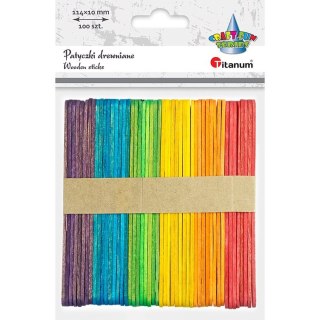 Patyczki drewniane mix kolorów (100) 11,4cm 361574 TITANUM 50 kolorowych + 50 naturalnych