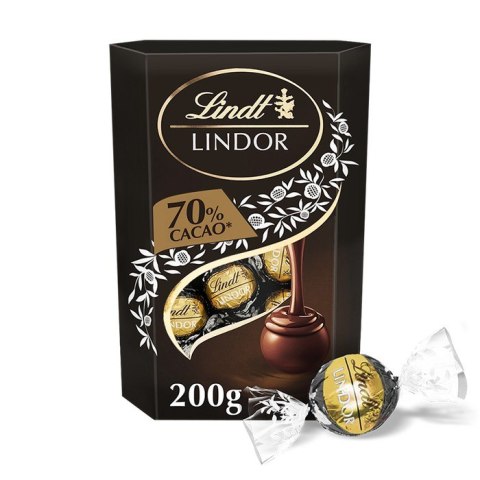 Pralinki LINDT LINDOR z gorzkiej czekolady z nadzieniem 200g