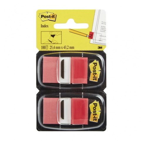 Zakładki indeksujące POST-IT_ (680-R2EU), PP, 25,4x43,2mm, 2x50 kart., czerwone