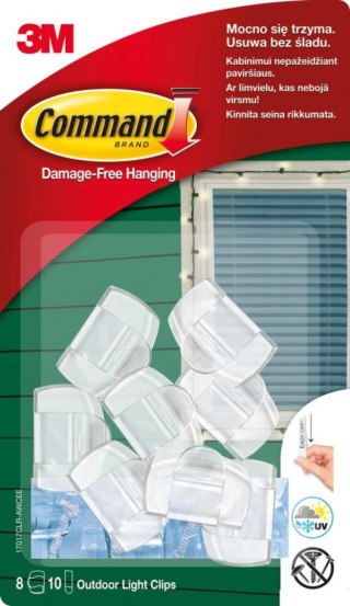 Klipsy do wieszania lampek COMMAND_ Outdoor (17017CLR-AWCEE), 8szt., transparentne