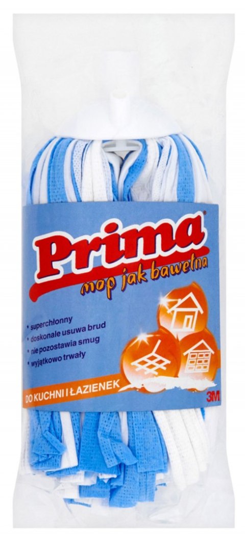 Mop paskowy PRIMA, do kuchni i łazienek, niebiesko-biały Mop paskowy PRIMA, do kuchni i łazienek, niebiesko-biały
