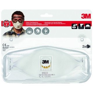 Półmaska filtrująca przeciw pyłom,mgłom(2)3M z zaworem9322+FFP2 XA004838828