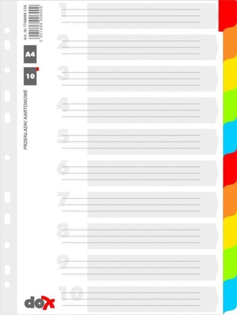 Przekł.kar.DOX A4 7740095-13x* 10kart_ szara DONAU