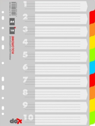 Przekładki kart.DOX A4 kolor 7710095-99X DONAU