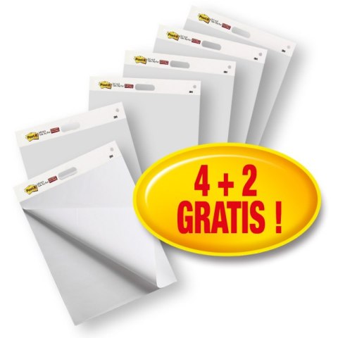Samoprzylepne Arkusze Konferencyjne POST-IT_ Super Sticky, na flipchart, 63,5x77,5cm, 4x30 kart.. 2 bloki GRATIS