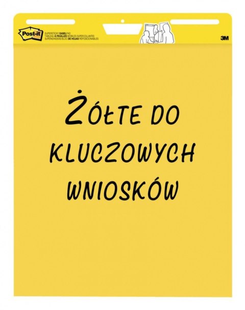 Samoprzylepne arkusze konferencyjne Post-it_ Super Sticky, na flipchart, 63,5x76,2cm, do kluczowych wniosków, 3x25 kart., żółte