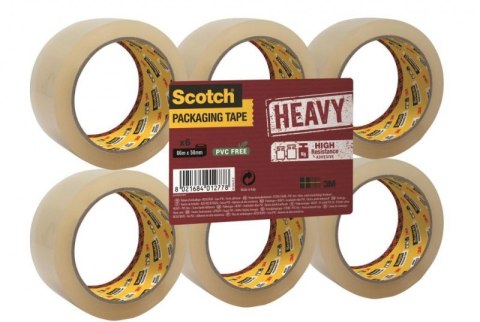 Taśma pakowa do wysyłek SCOTCH HEAVY, BARDZO MOCNA, kauczukowa, 50mm, 66m, transparentna UU005262835 Taśma pakowa do wysyłek SCOTCH HEAVY, BARDZO MOCNA, kauczukowa, 50mm, 66m, transparentna UU005262835
