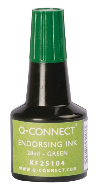 Tusz do pieczątek , 28ml, zielony, typu Q-CONNECT KF25104