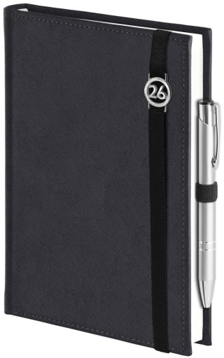 Kalendarz Piko z gumką czarny z ażurową datówką B5 tygodniowy z notesem WOKÓŁ NAS