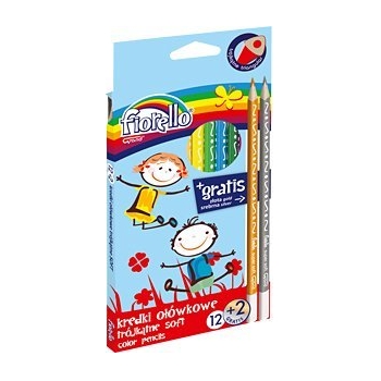 Kredki ołówkowe FIORELLO SUPER SOFT, 12 + 2 kolory, trójkątne 170-2625/2150