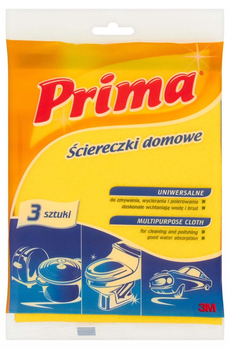 Ściereczki domowe PRIMA, 3szt., żółte